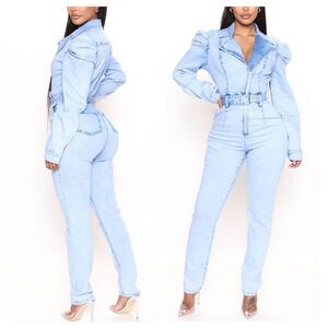 NWOT Fashion Nova Emily Denim Jumpsuit